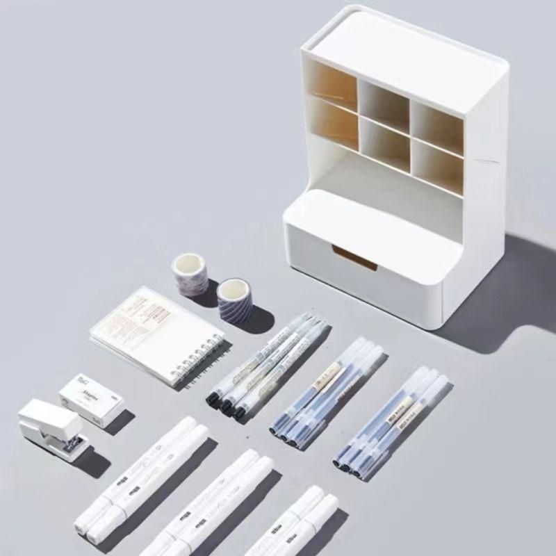 Elegant Desk Organizer: Multi-Functional Office & Cosmetic Storage Rack